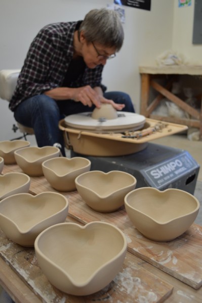 Heart Bowls being made